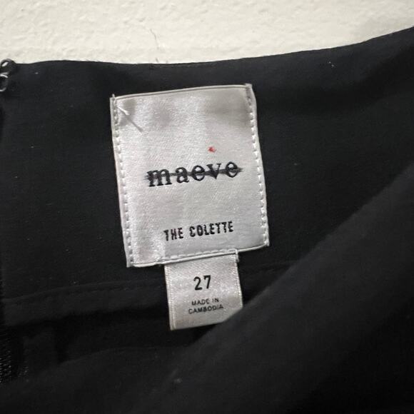 Anthropologie X Maeve The Colette Cropped Rhinestone Pocket Pants Black Size 27 - Picture 6 of 11